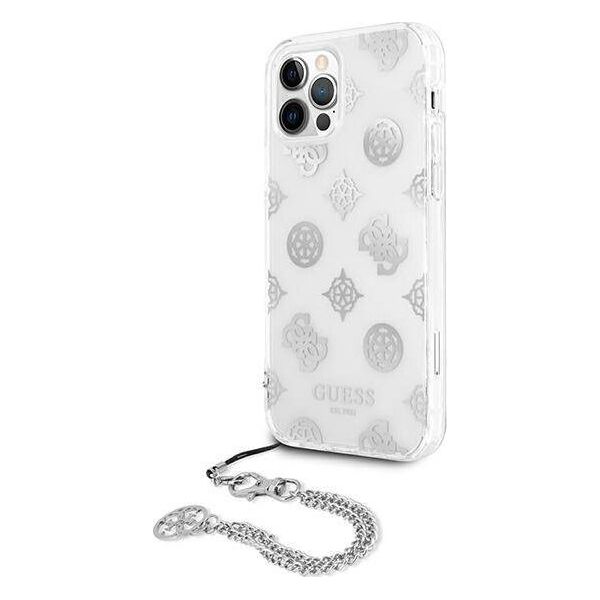 Guess Guess GUHCP12LKSPESI iPhone 12 Pro Max 6,7" srebrny/silver hardcase Peony Chain Collection