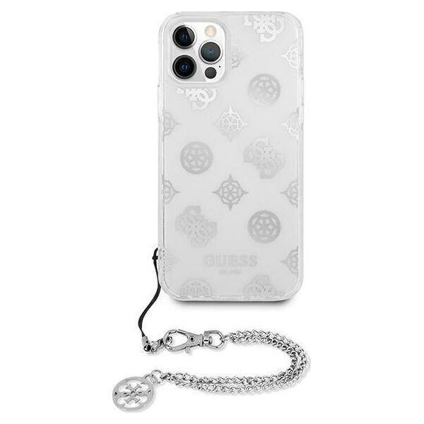 Guess Guess GUHCP12LKSPESI iPhone 12 Pro Max 6,7" srebrny/silver hardcase Peony Chain Collection