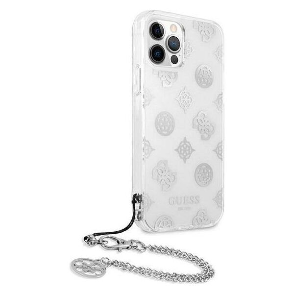 Guess Guess GUHCP12LKSPESI iPhone 12 Pro Max 6,7" srebrny/silver hardcase Peony Chain Collection