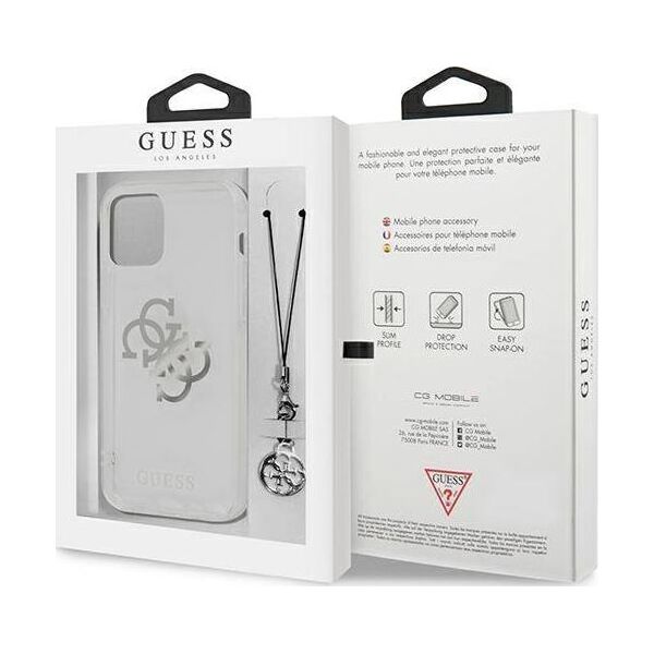 Guess Guess GUHCP12LKS4GSI iPhone 12 Pro Max 6,7" Transparent hardcase 4G Silver Charms Collection
