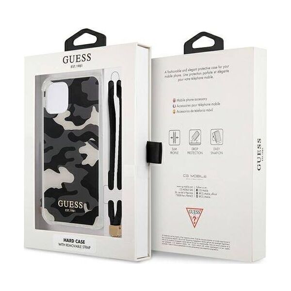 Guess Guess GUHCP12MKSARBK iPhone 12/12 Pro 6,1" czarny/black hardcase Camo Collection