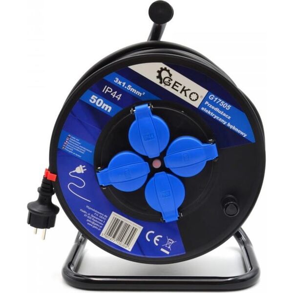 Geko PRZEDŁUŻACZ ELEKTRYCZNY BĘBNOWY 3X1.5MM2 50M IP44 (1) G17505 GEKO