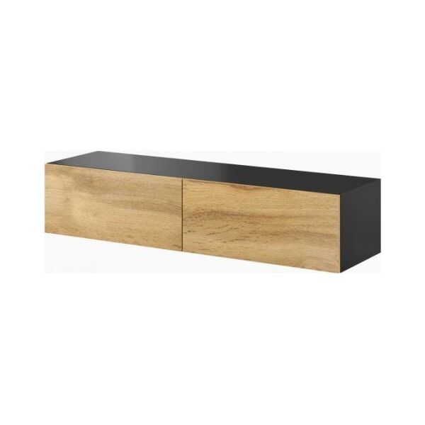 Cama Meble Szafka RTV VIGO '140' 30/140/40 czarny/dąb wotan