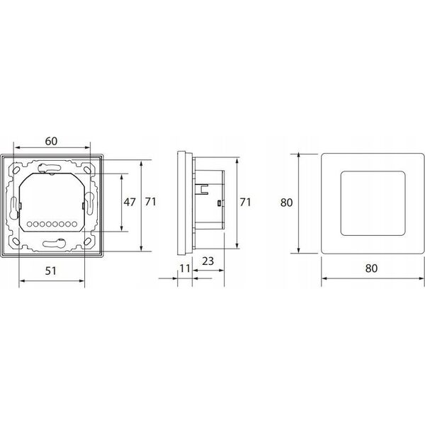 Danfoss TERMOSTAT ICON PROG 230V PODT. 80X80