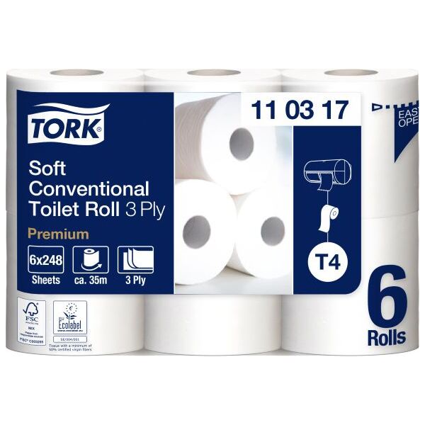 Tork Tork Papier toaletowy w rolce konwencjonalnej, 3-warstwowy - Premium
