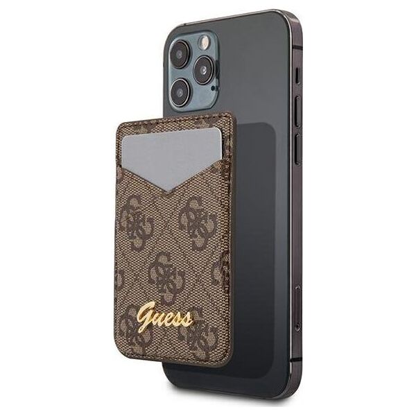 Guess Kieszeń na karty Guess Wallet Card Slot GUWMS4GTLBR MagSafe 4G brąz/brown