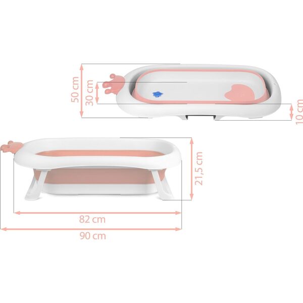 Ricokids Wanienka dla niemowląt z poduszką biało-różowa (RK-280)