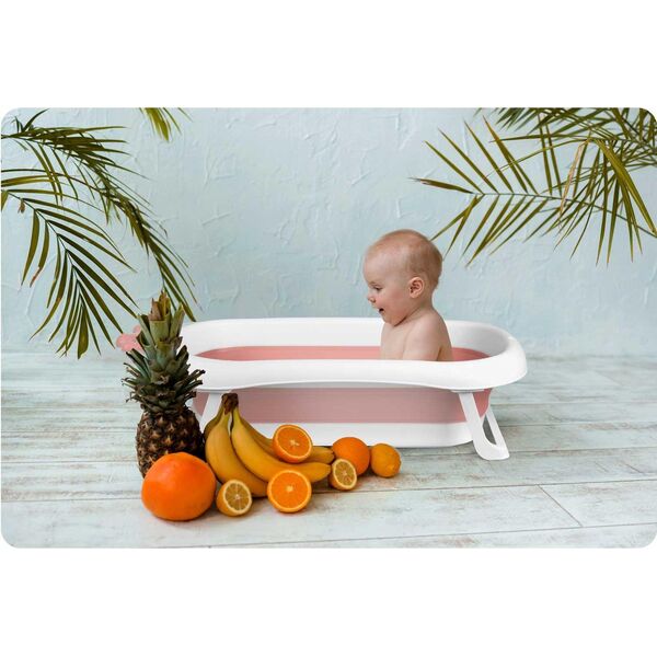 Ricokids Wanienka dla niemowląt z poduszką biało-różowa (RK-280)