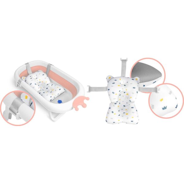 Ricokids Wanienka dla niemowląt z poduszką biało-różowa (RK-280)