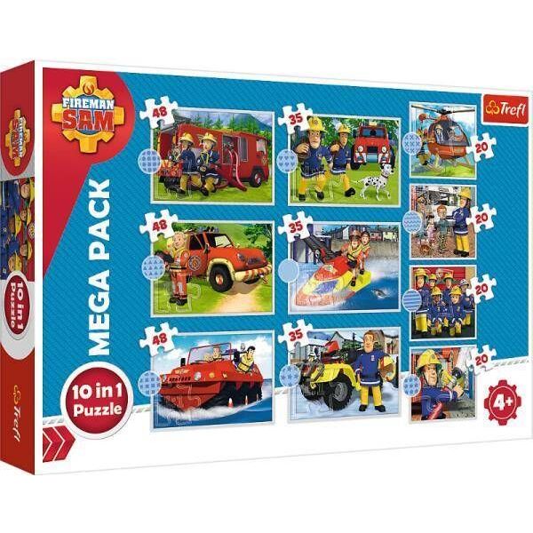 Trefl Puzzle 10w1 Strażak Sam. Poznaj ekipę ratunkową Strażaka Sama 90382 Trefl