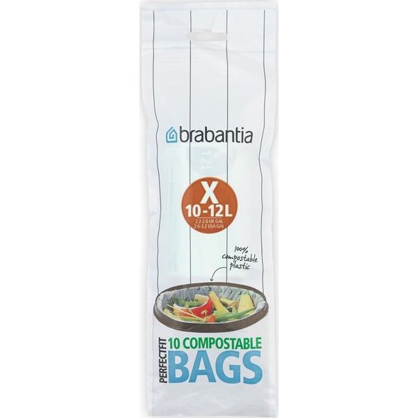 Brabantia Worki na śmieci Bio biodegradowalne rozm X 10-12 L 10 szt