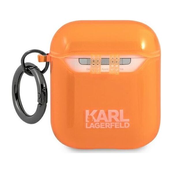 Karl Lagerfeld Etui ochronne KLA2UCHFO Choupette do AirPods 1/2 pomarańczowe