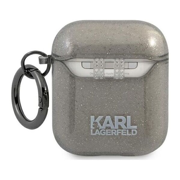 Karl Lagerfeld Etui ochronne KLA2UCHGK Glitter Choupette do AirPods 1/2 szare