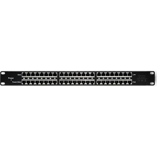 Qoltec Patch panel RACK 48V 24 porty Passive PoE Injector Czarny (54477)