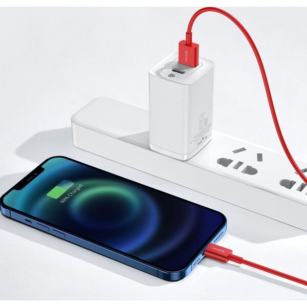 Kabel USB Baseus USB-A - Lightning 1 m Czerwony (BSU2661RED)