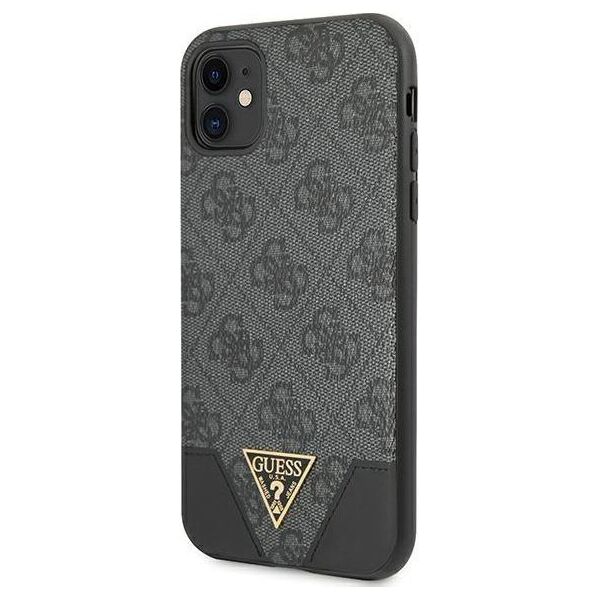 Guess Guess GUHCN61PU4GHBK iPhone 11 szary/grey hardcase 4G Triangle Collection