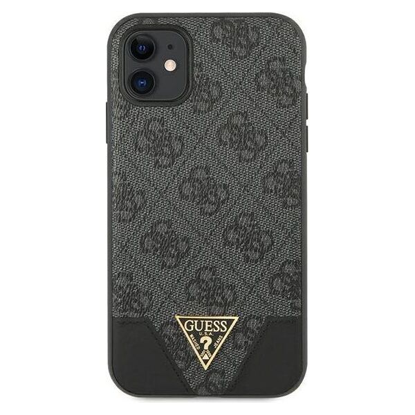 Guess Guess GUHCN61PU4GHBK iPhone 11 szary/grey hardcase 4G Triangle Collection