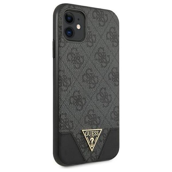 Guess Guess GUHCN61PU4GHBK iPhone 11 szary/grey hardcase 4G Triangle Collection
