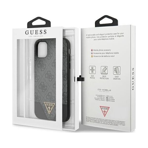 Guess Guess GUHCN61PU4GHBK iPhone 11 szary/grey hardcase 4G Triangle Collection