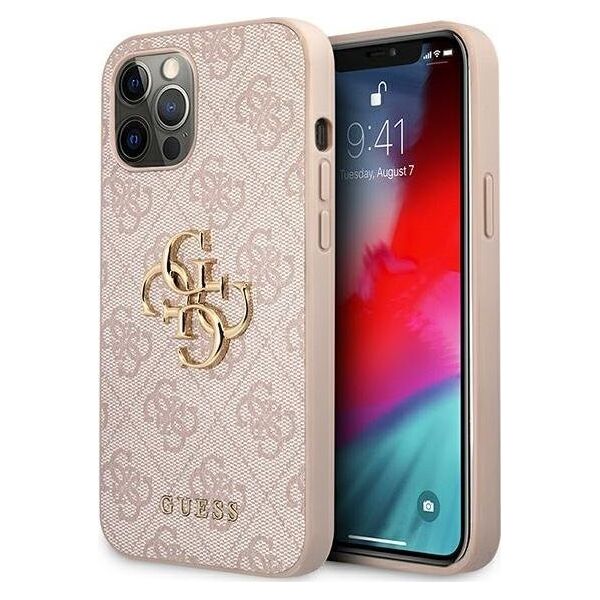 Guess Guess GUHCP12M4GMGPI iPhone 12/12 Pro 6,1" różowy/pink hardcase 4G Big Metal Logo
