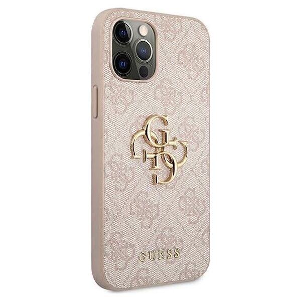 Guess Guess GUHCP12M4GMGPI iPhone 12/12 Pro 6,1" różowy/pink hardcase 4G Big Metal Logo