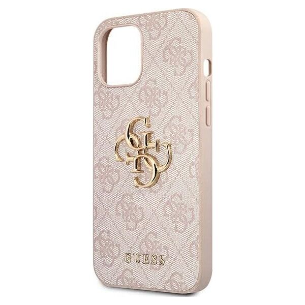 Guess Guess GUHCP12M4GMGPI iPhone 12/12 Pro 6,1" różowy/pink hardcase 4G Big Metal Logo