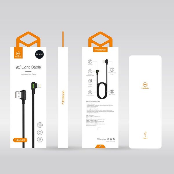 Kabel USB Mcdodo USB-A - Lightning 3 m Czarny (MDD44)