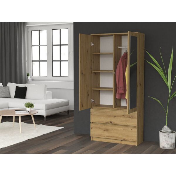 Topeshop SZAFA SS-90 LUSTRO - DĄB ARTISAN
