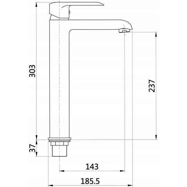 Bateria umywalkowa Invena INVENA SIROS BATERIA WYSOKA UMYWALKOWA CHROM