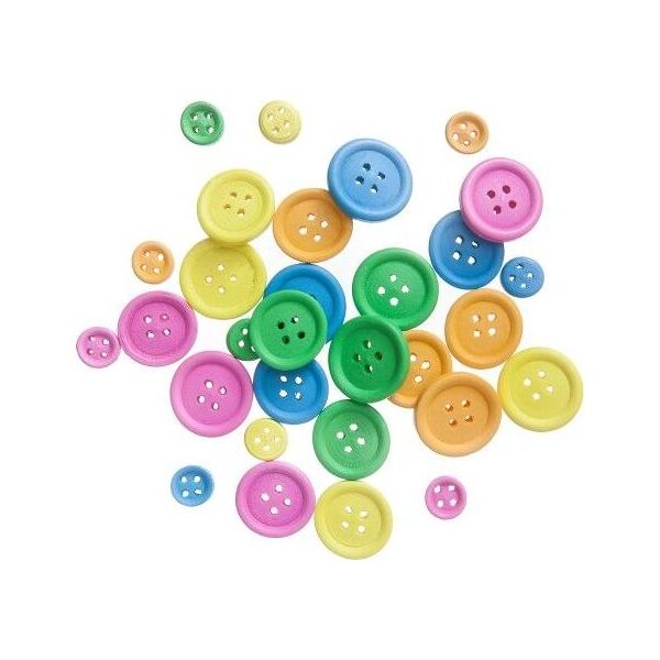 DP Craft Guziki drewniane DPCRAFT Mix 30szt. - Neon Dalprint