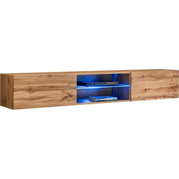 ASM Meble www.makrodom.pl Szafka do salonu wisząca duża Switch RTV 3 grafit połysk + LED
