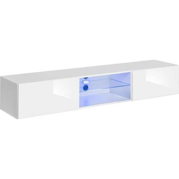 ASM Meble www.makrodom.pl Szafka do salonu wisząca duża Switch RTV 3 grafit połysk + LED