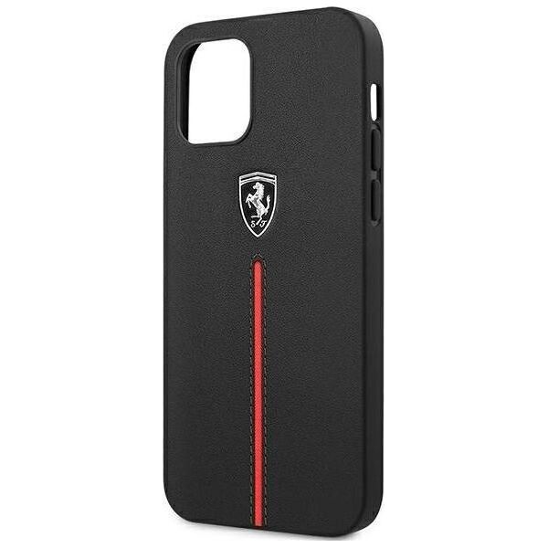 Ferrari Ferrari FEOMSHCP12LBK iPhone 12 Pro Max czarny/black hardcase Off Track Leather Nylon Stripe