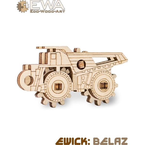 EcoWoodArt EWA Drewniane Puzzle 3D Mały Belaz