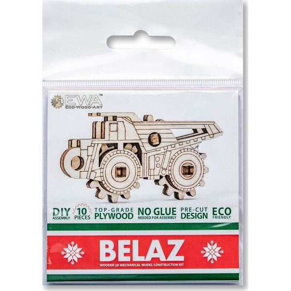 EcoWoodArt EWA Drewniane Puzzle 3D Mały Belaz