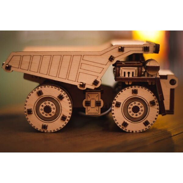 EcoWoodArt EWA Drewniane Puzzle 3D Mini Belaz