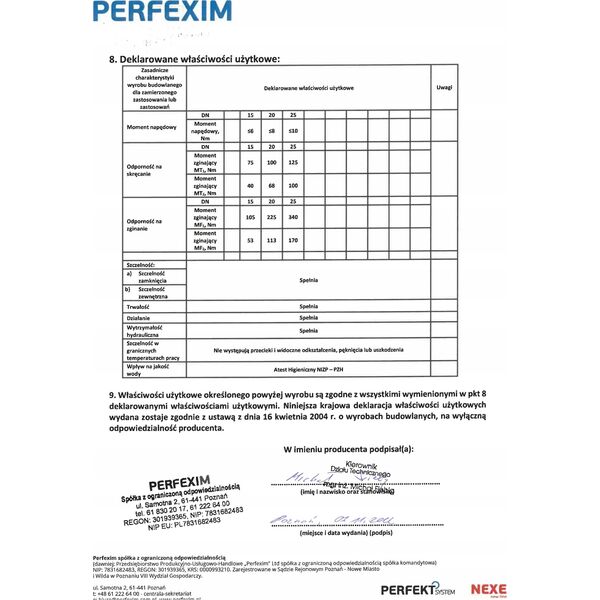 Perfexim 1410 ZAWOR KUL.II PN10 G3 WW
