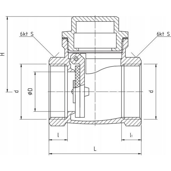 Perfexim PHA-021 ZAWOR ZWROTNY KLAPOWY PN10 11/4 WW