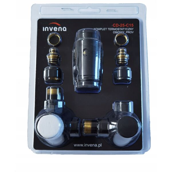 Invena INVENA KPL TERMOSTAT. OSIOWY CZARNY