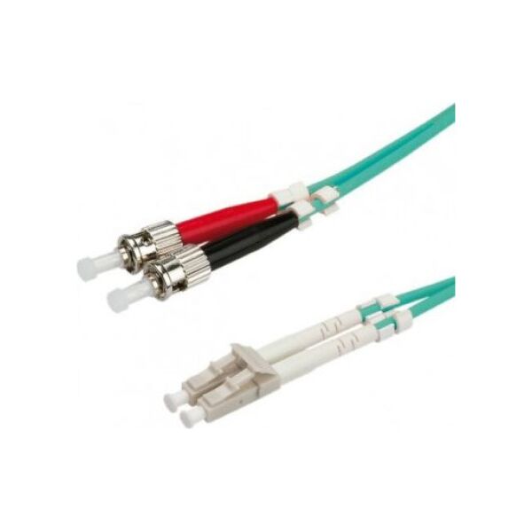 Value VALUE Patchcord światłowodowy 50/125um LC-ST OM3 3m turkusowy