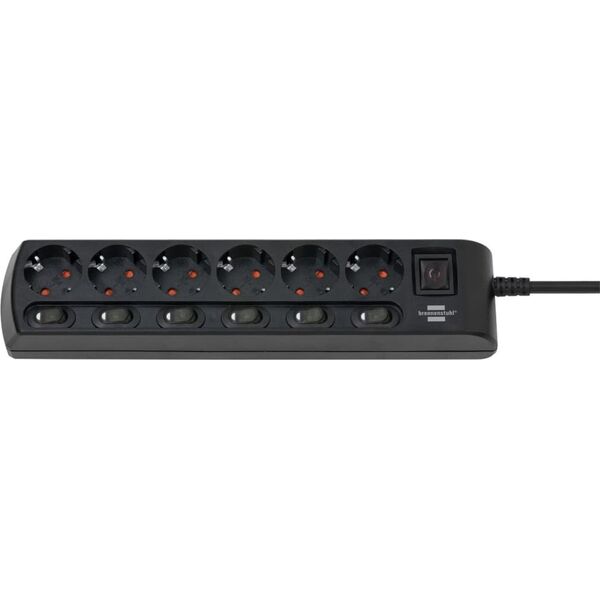 Listwa zasilająca Brennenstuhl Socket Line 6 gniazd 2 m czarna (1153110116)