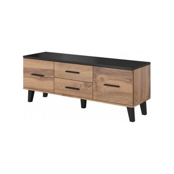 Cama Meble RTV LOTTA 140 2D2S wotan + czarny mat