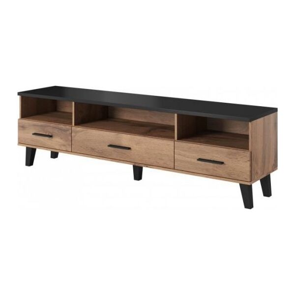 Cama Meble RTV LOTTA 180 3S3K wotan + czarny mat