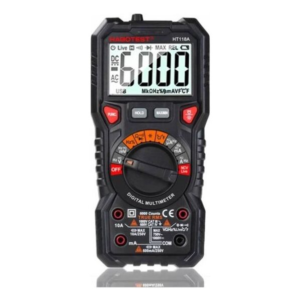 Habotest Multimetr cyfrowy z latarką Habotest HT118A, True RMS, NCV