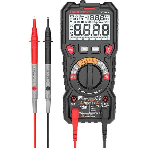 Habotest Multimetr cyfrowy z latarką Habotest HT118A, True RMS, NCV