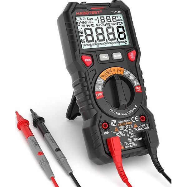 Habotest Multimetr cyfrowy z latarką Habotest HT118A, True RMS, NCV