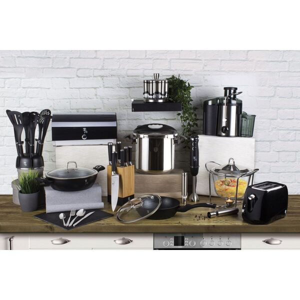 Patelnia Berlinger Haus PATELNIA GRANITOWA 24CM WYLEWKI GŁĘBOKA BERLINGER HAUS BLACK SILVER BH-6185