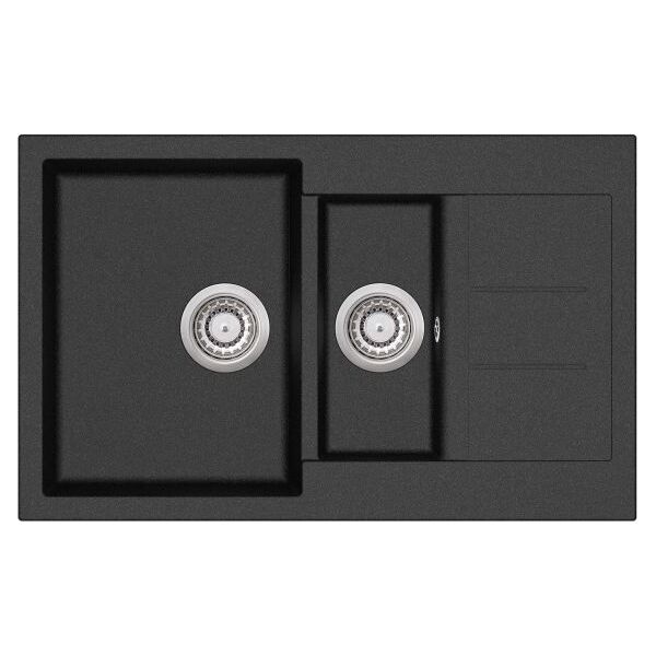 Zlewozmywak Aquasanita Aquasanita TESSA SQT151-601AW BLACK METALIK