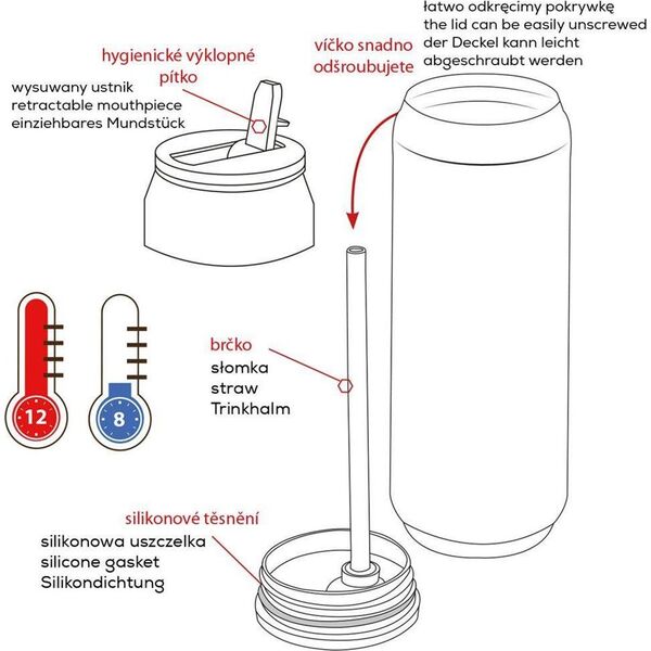 Orion Kubek termiczny, termos, bidon, PUSZKA DAKAR, 0,7L
