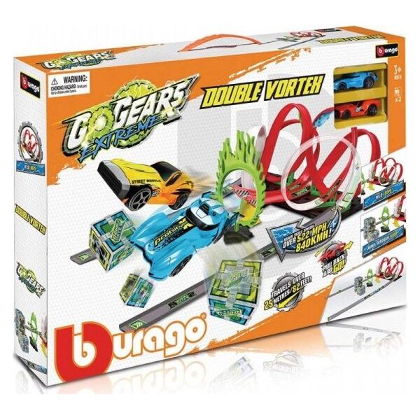Bburago Tor wyścigowy GO Gears Extreme Double Vortex z 2 samochodami